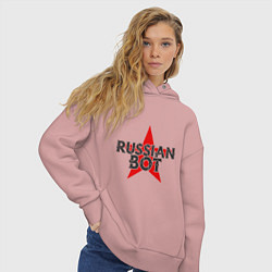 Толстовка оверсайз женская Bot - Russia, цвет: пыльно-розовый — фото 2