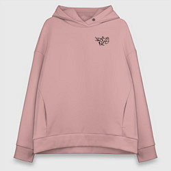 Толстовка оверсайз женская Noize mc нойз мс logo, цвет: пыльно-розовый