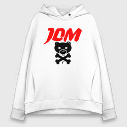Толстовка оверсайз женская JDM Bear Japan, цвет: белый