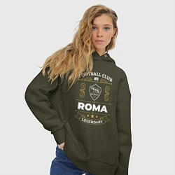 Толстовка оверсайз женская Roma FC 1, цвет: хаки — фото 2
