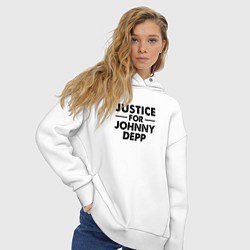Толстовка оверсайз женская Справедливость для Джонни Деппа, цвет: белый — фото 2