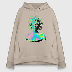 Женское худи оверсайз Gorgon Medusa Vaporwave Neon