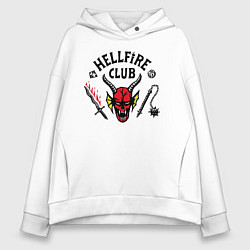 Толстовка оверсайз женская Hellfire Club Stranger Things 4, цвет: белый