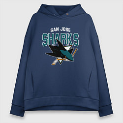 Толстовка оверсайз женская SAN JOSE SHARKS NHL, цвет: тёмно-синий