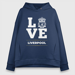 Толстовка оверсайз женская Liverpool Love Classic, цвет: тёмно-синий