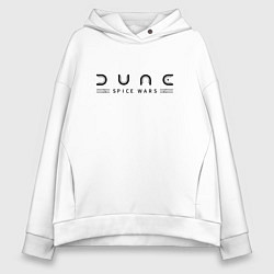 Толстовка оверсайз женская Dune: Spice Wars black logo, цвет: белый