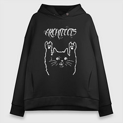 Толстовка оверсайз женская Architects Рок кот, цвет: черный