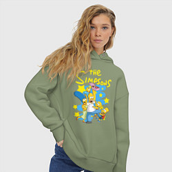 Толстовка оверсайз женская The SimpsonsСемейка Симпсонов, цвет: авокадо — фото 2