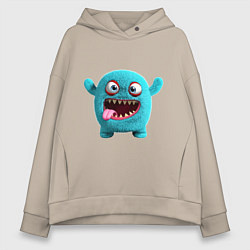 Толстовка оверсайз женская FLUFFY MONSTER, цвет: миндальный