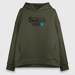 Толстовка оверсайз женская The Rising of the Shield Hero logo black color, цвет: хаки