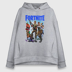Толстовка оверсайз женская FORTNITE ПЕРСОНАЖИ ИГРЫ, цвет: меланж