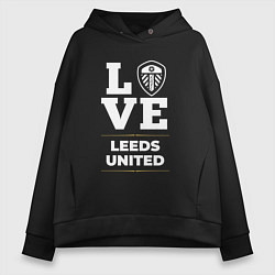 Толстовка оверсайз женская Leeds United Love Classic, цвет: черный