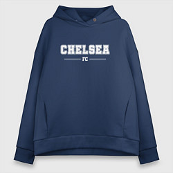 Толстовка оверсайз женская Chelsea Football Club Классика, цвет: тёмно-синий