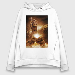 Толстовка оверсайз женская Сварог - Кузнец, цвет: белый