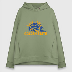 Толстовка оверсайз женская Golden State Basketball, цвет: авокадо
