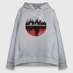 Толстовка оверсайз женская Stranger Things Moon, цвет: меланж