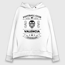 Толстовка оверсайз женская Valencia: Football Club Number 1 Legendary, цвет: белый