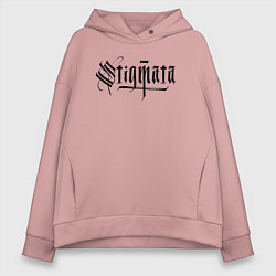Толстовка оверсайз женская Stigmata логотип, цвет: пыльно-розовый