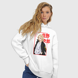 Толстовка оверсайз женская МАЙКИ - САНО МАНДЗИРО ТОКИЙСКИЕ МСТИТЕЛИ, цвет: белый — фото 2