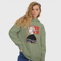 Толстовка оверсайз женская ДРАКЕН - DRAKEN ТОКИЙСКИЕ МСТИТЕЛИ, цвет: авокадо — фото 2