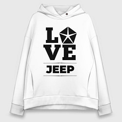 Толстовка оверсайз женская Jeep Love Classic, цвет: белый