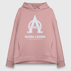 Толстовка оверсайз женская Альфа легион винтаж лого, цвет: пыльно-розовый