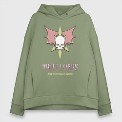 Толстовка оверсайз женская Повелители ночи хаос винтаж лого, цвет: авокадо