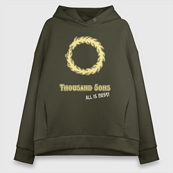 Толстовка оверсайз женская Тысяча сынов хаос винтаж лого, цвет: хаки