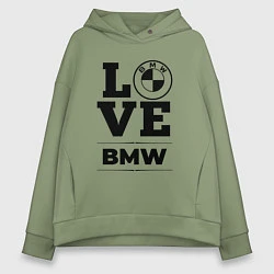 Толстовка оверсайз женская BMW love classic, цвет: авокадо