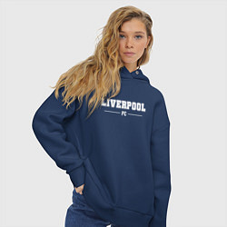 Толстовка оверсайз женская Liverpool football club классика, цвет: тёмно-синий — фото 2