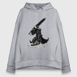 Толстовка оверсайз женская Berserk the Black Swordsman, цвет: меланж