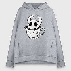 Толстовка оверсайз женская Hollow Knight рыцарь в чашке, цвет: меланж