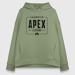 Толстовка оверсайз женская Apex Legends gaming champion: рамка с лого и джойс, цвет: авокадо