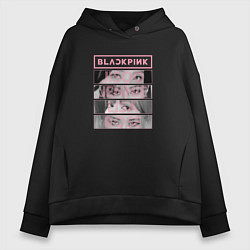 Толстовка оверсайз женская BLACKPINK K-POP BAND, цвет: черный