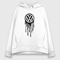 Толстовка оверсайз женская Volkswagen - art logo, цвет: белый