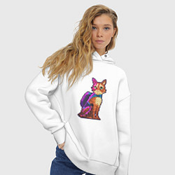 Толстовка оверсайз женская Stray pixel art, цвет: белый — фото 2