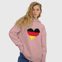 Толстовка оверсайз женская Сердце - Германия, цвет: пыльно-розовый — фото 2