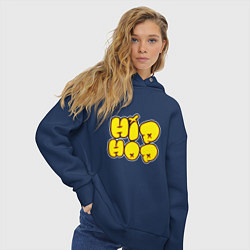 Толстовка оверсайз женская Hip Hop Life, цвет: тёмно-синий — фото 2
