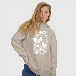 Толстовка оверсайз женская Sonic - game, цвет: миндальный — фото 2