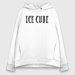 Толстовка оверсайз женская Ice Cube - logo, цвет: белый