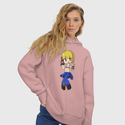 Толстовка оверсайз женская Vault girl - fan art, цвет: пыльно-розовый — фото 2