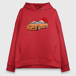 Толстовка оверсайз женская Silvia s14 JDM Retro Car, цвет: красный