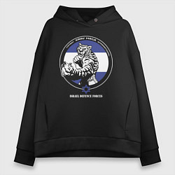 Толстовка оверсайз женская Krav-maga emblem tiger, цвет: черный