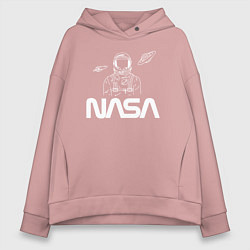 Толстовка оверсайз женская Nasa - космонавт, цвет: пыльно-розовый