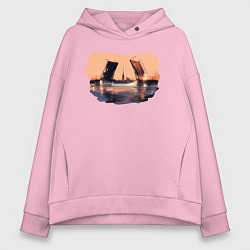 Толстовка оверсайз женская Закат в Питере, цвет: светло-розовый