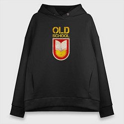 Толстовка оверсайз женская Old School emblem, цвет: черный