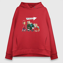 Толстовка оверсайз женская Троица-Остров Сокровищ, цвет: красный