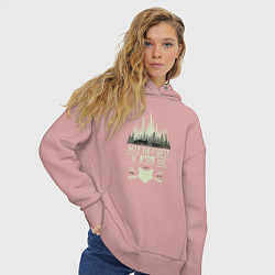Толстовка оверсайз женская Лисички в лесу, цвет: пыльно-розовый — фото 2