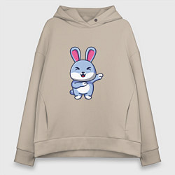 Толстовка оверсайз женская Bunny Dab, цвет: миндальный