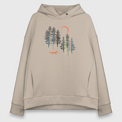 Толстовка оверсайз женская Лисий Лес, цвет: миндальный